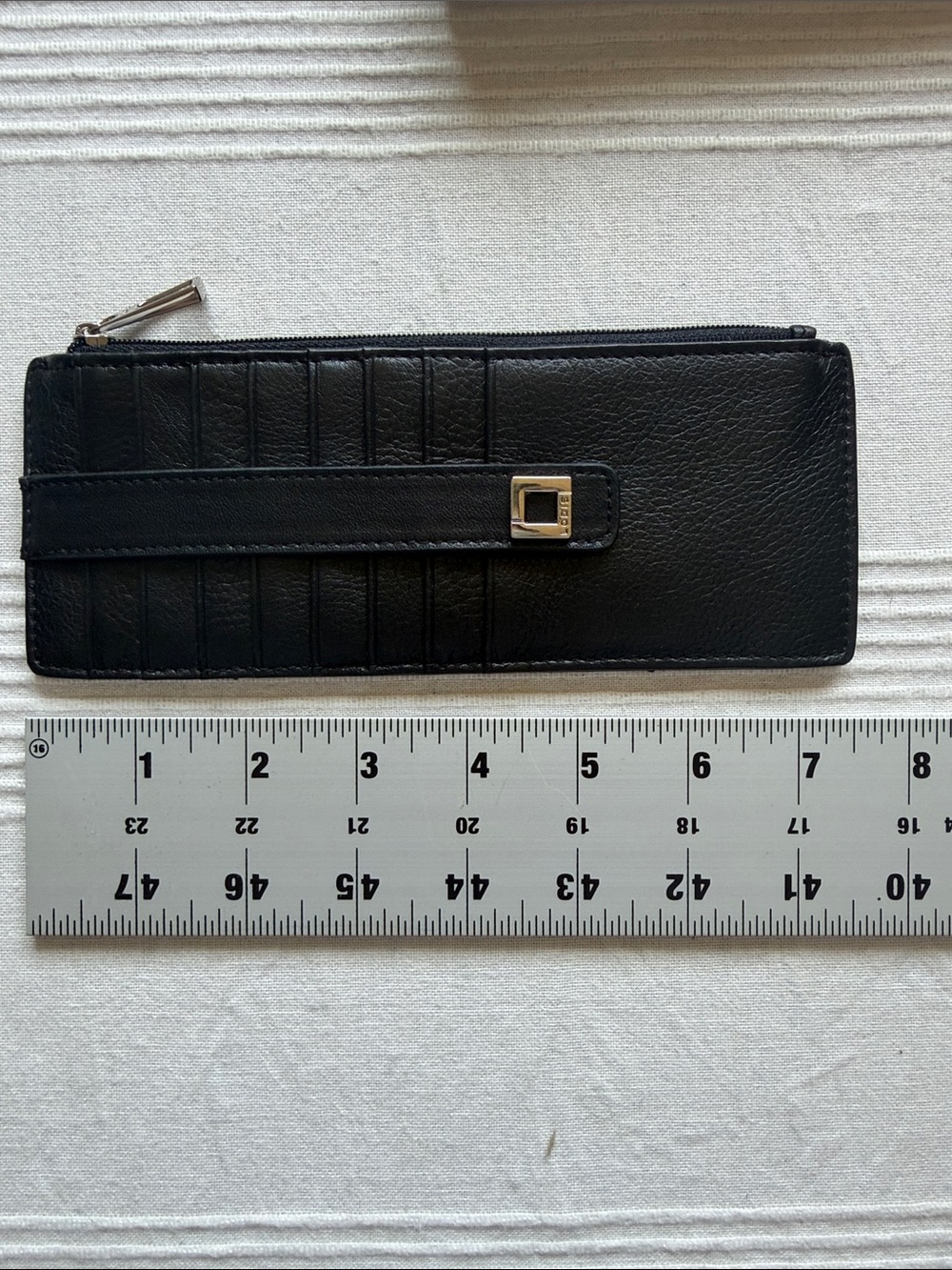 Lodis Black Leather Zip Card Organizer with Logo Strap - Picture 6 of 8